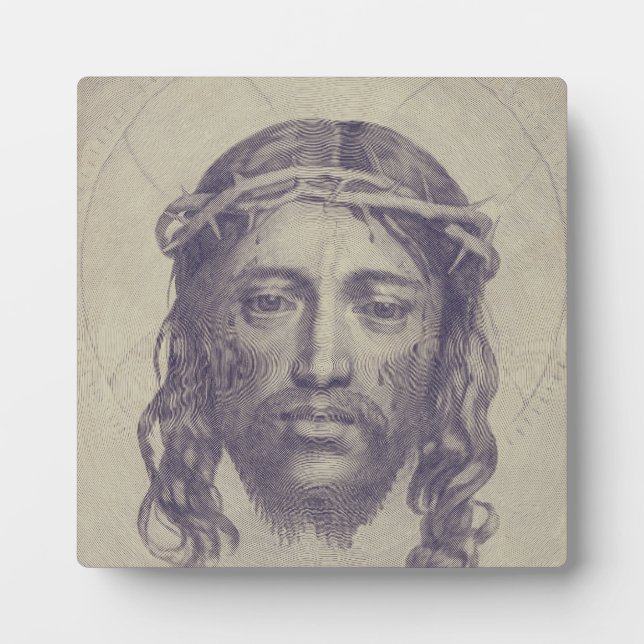 Holy Face Of Jesus Veil Of Veronica Art Plaque (Front)