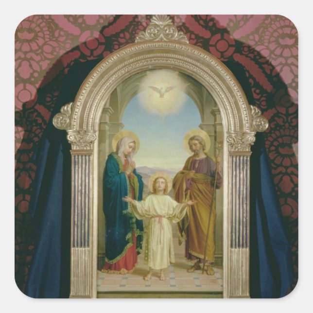 Holy Family, 1898 (tempera on panel) Square Sticker (Front)