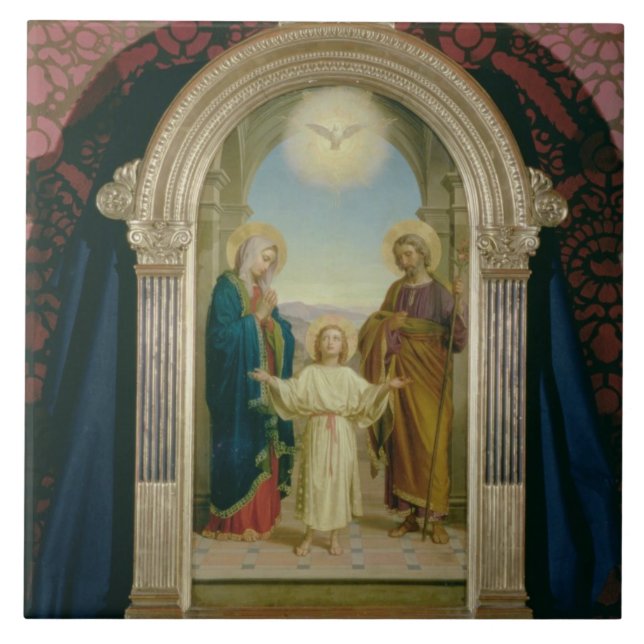 Holy Family, 1898 (tempera on panel) Tile (Front)