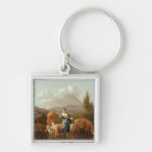 Holy family at a stream key ring