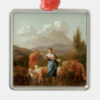 Holy family at a stream