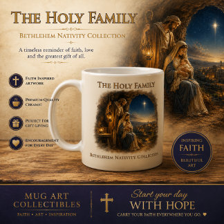 Holy Family at Bethlehem Grotto Christian Nativity Coffee Mug
