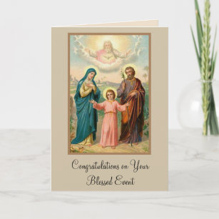 Holy Family Birth of Baby Congratulations Card
