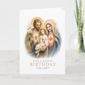 Holy Family Catholic Birthday Card