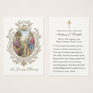 Holy Family Catholic Funeral Memorial Holy Card -