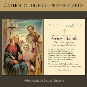 Holy Family Catholic Funeral Memorial Holy Card -