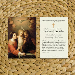 Holy Family Catholic Funeral Memorial Holy Card -