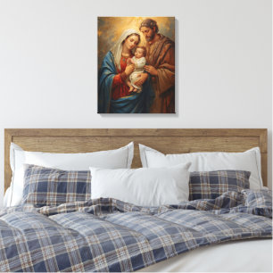 Holy Family Christmas Canvas Art For Peaceful Home