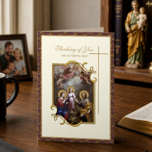 Holy Family Fathers Day Catholic Religious Card