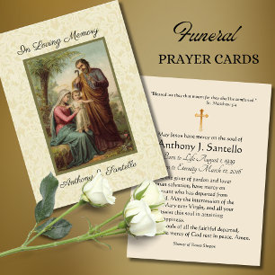 Holy Family Funeral Sympathy Prayer Holy Card