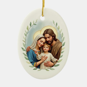 Holy Family God's Peace and Blessings Ceramic Tree Decoration