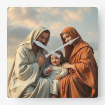 Holy Family, Jesus, Mary, and Joseph Clock