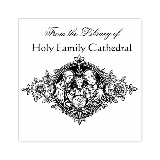 Holy Family Jesus Mary St. Joseph Rubber Stamp (Imprint)