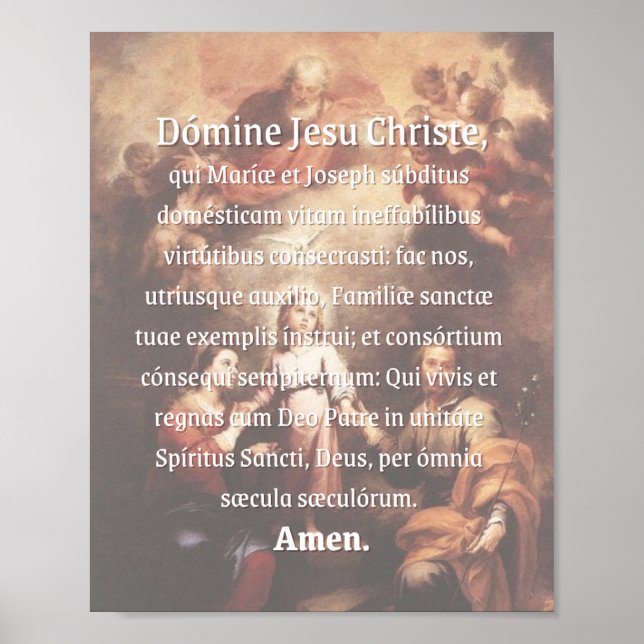 Holy Family (Latin) Print (Front)