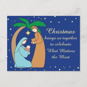 Holy Family Nativity Christmas Christian Religious Holiday Postcard