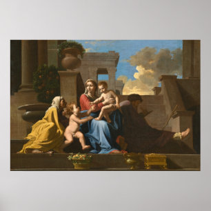 Holy Family on the Steps, Nicolas Poussin Fine Art Poster
