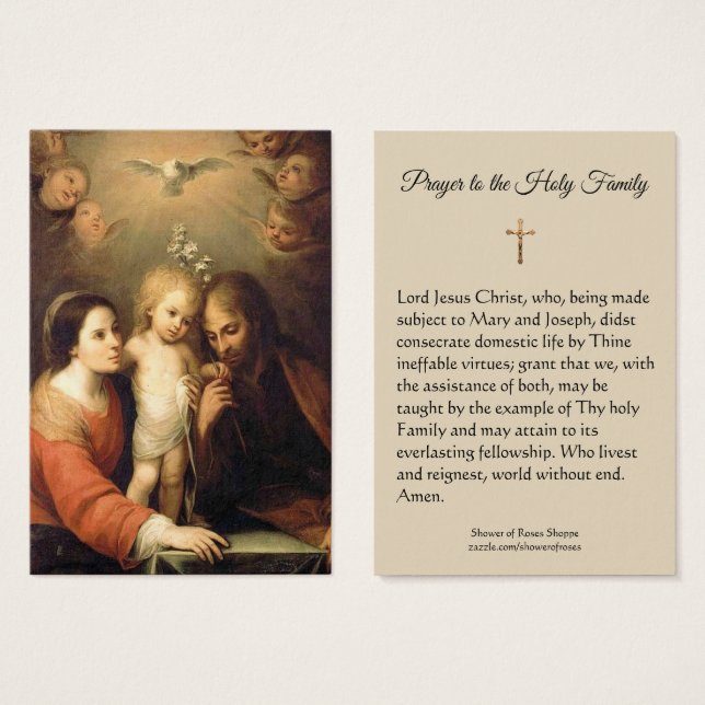 Holy Family Prayer Jesus Mary St. Joseph Holy Card (Front & Back)