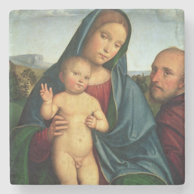 Holy Family Stone Coaster (Front)