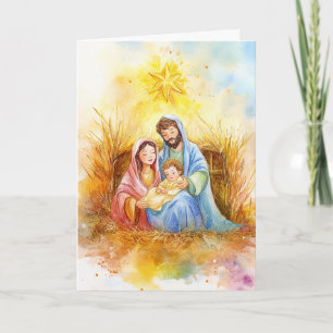 Holy Family Under the Christmas Star Card