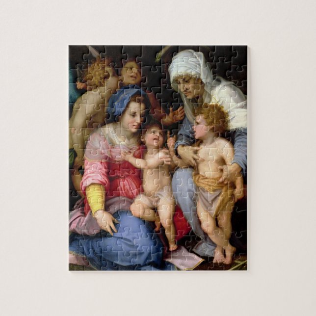 Holy Family with Angels, c.1515-16 (oil on panel) Jigsaw Puzzle (Vertical)
