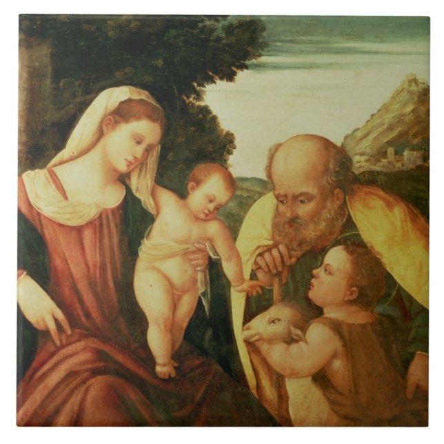 Holy Family with St. John Tile (Front)