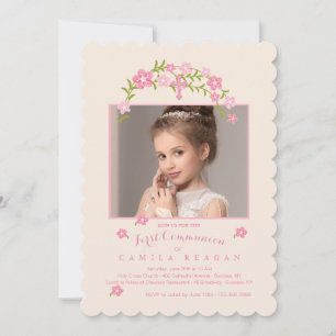 Holy Floral Photo Religious Invitation