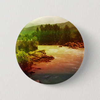 Holy Ganga Ganges River North of Haridwar India 6 Cm Round Badge