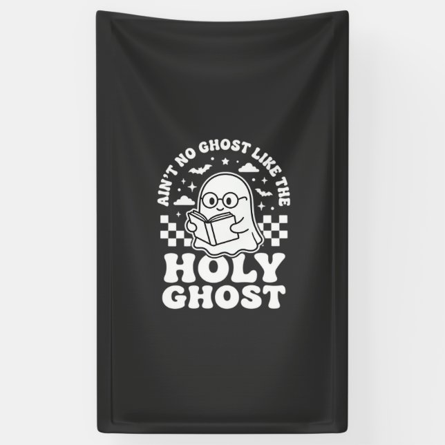 Holy Ghost Retro Halloween Ghost Design_1 Banner (Vertical)