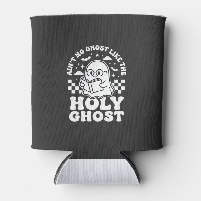 Holy Ghost Retro Halloween Ghost Design_1 Can Cooler (Front)