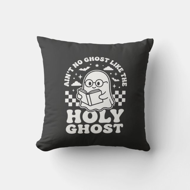 Holy Ghost Retro Halloween Ghost Design_1 Cushion (Front)