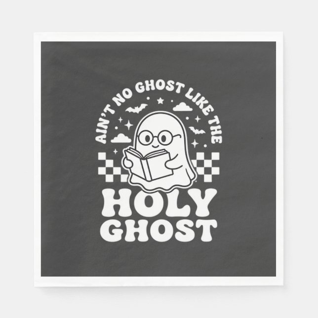 Holy Ghost Retro Halloween Ghost Design_1 Napkin (Front)
