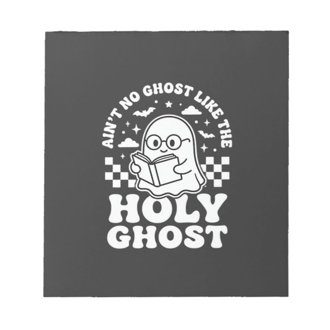 Holy Ghost Retro Halloween Ghost Design_1 Notepad (Front)
