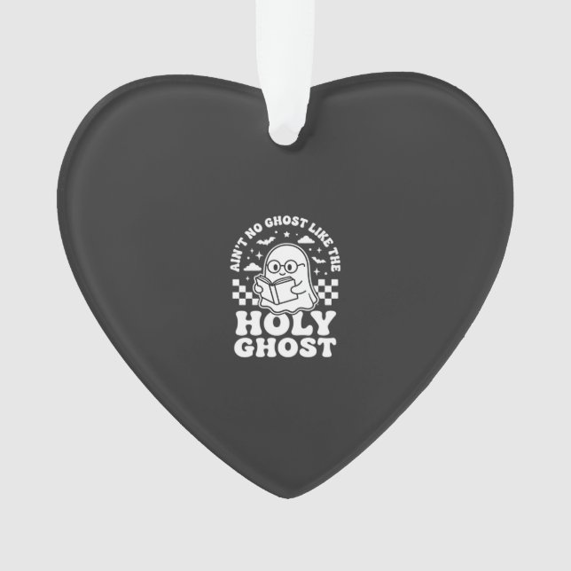 Holy Ghost Retro Halloween Ghost Design_1 Ornament (Front)