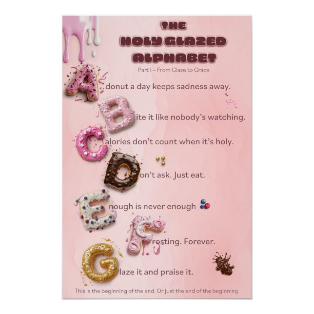 Holy Glazed Donut Alphabet - A to G Poster (Front)