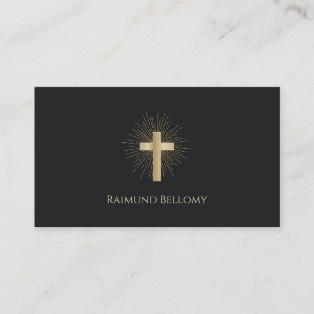Holy Gold Cross Business Card (Front)