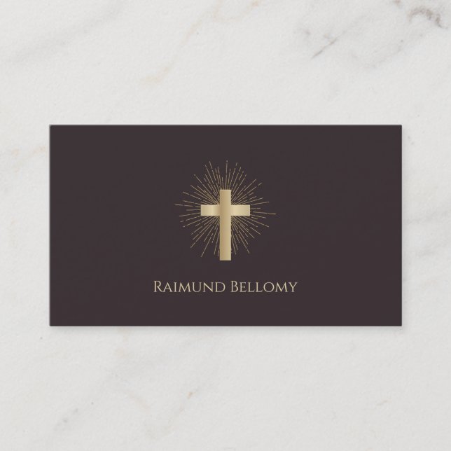 Holy Gold Cross Business Card (Front)