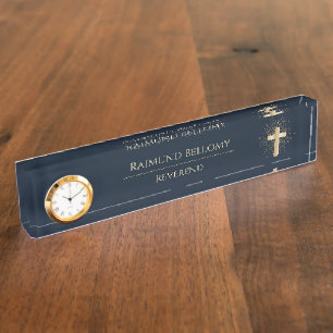 Holy Gold Cross Nameplate