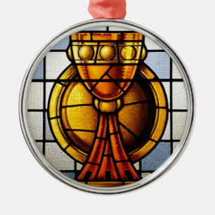 Holy Grail Stained Glass - Sacrament Metal Tree Decoration