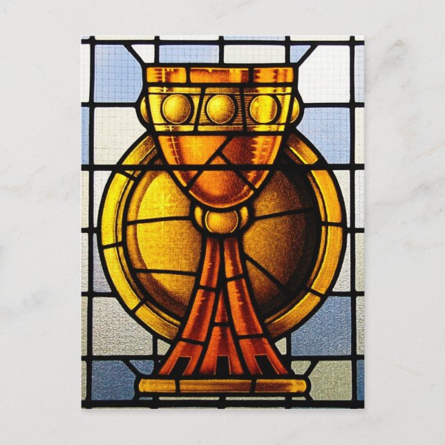 Holy Grail Stained Glass - Sacrament Postcard (Front)