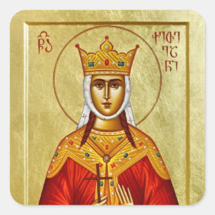 Holy Great-Martyr Queen Ketevan Orthodox Icon Square Sticker