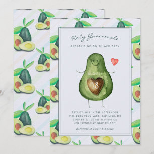 Holy Guacamole   Avocado Baby Shower Invitation