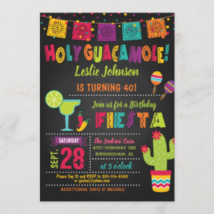 Holy Guacamole Birthday Fiesta Invitation