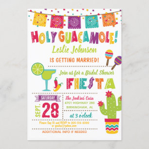 Holy Guacamole Bridal Shower Fiesta Invitation W