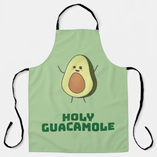Holy guacamole - cute and happy kawaii avocado  apron