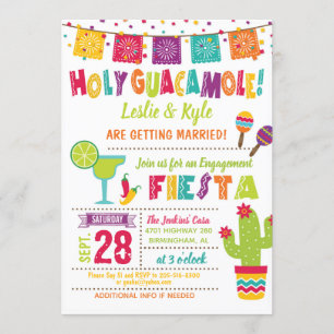 Holy Guacamole Engagement Fiesta Invitation White