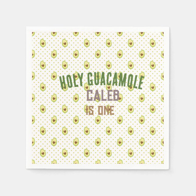 Holy Guacamole Fiesta Avocado 1st Birthday Party Napkin (Front)