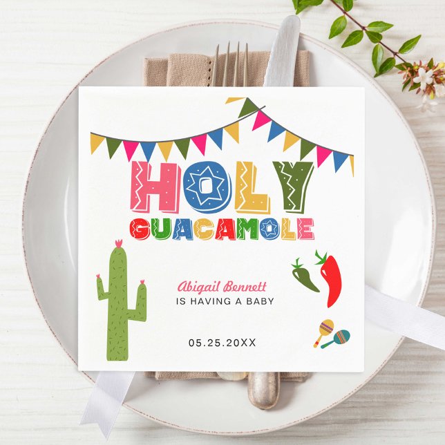 Holy Guacamole Fiesta Baby Shower Cute Colourful Napkin (Creator Uploaded)