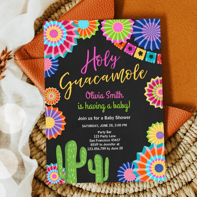 Holy Guacamole Fiesta Baby Shower Mexican Party  Invitation (Creator Uploaded)
