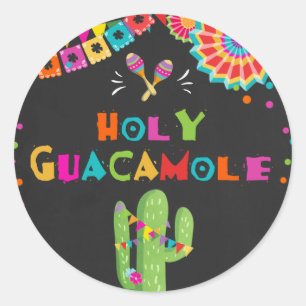 Holy Guacamole fiesta favour tag Sticker Cactus