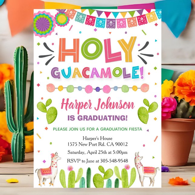 Holy Guacamole Graduation Fiesta Invitation (Creator Uploaded)